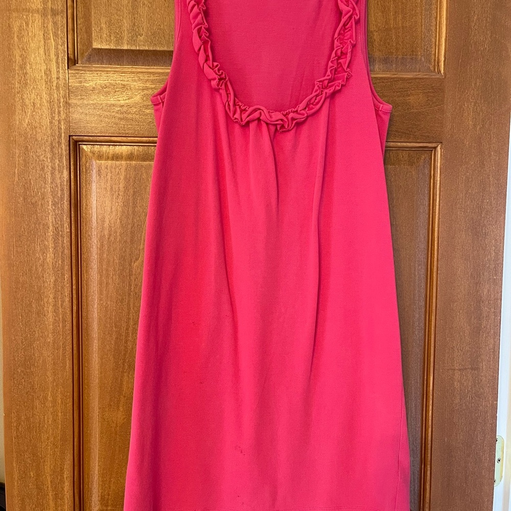 JCrew Sleeveless Pink Dress with Ruffle Neckline